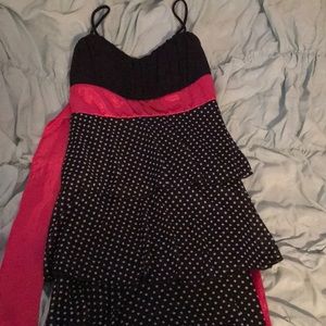 Black polka dot dress